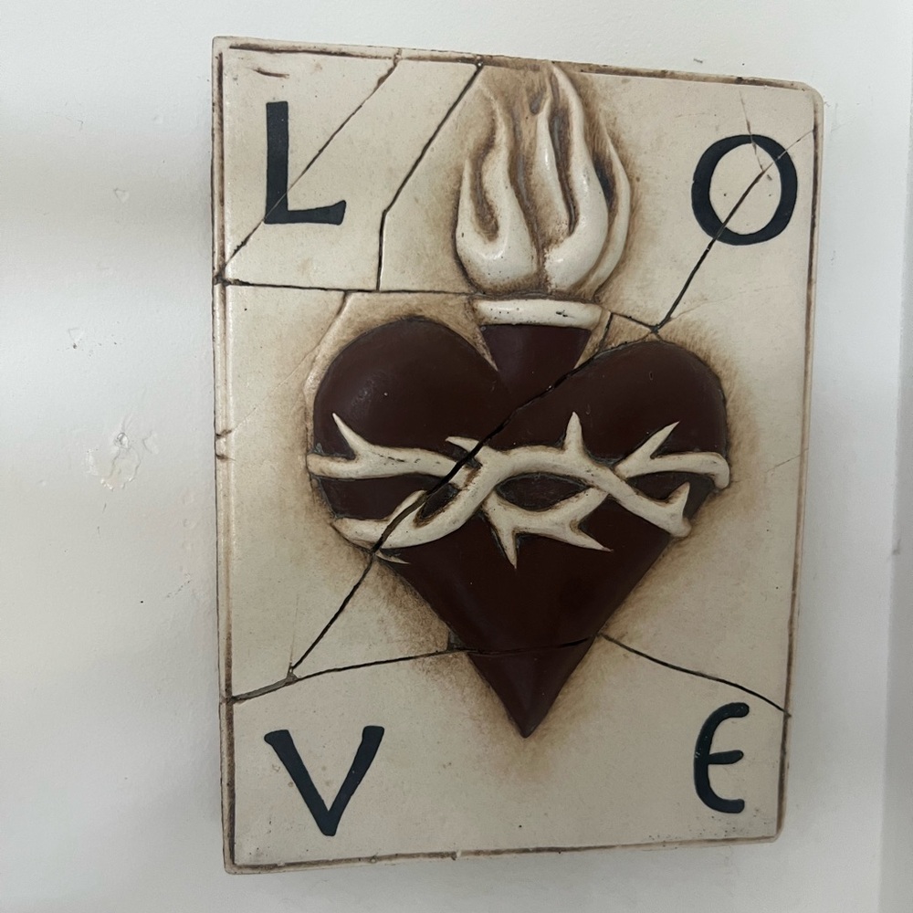 Sid Dickens Vintage Memory Tile LOVE- SACRED HEART T-19 6"x8" Retired